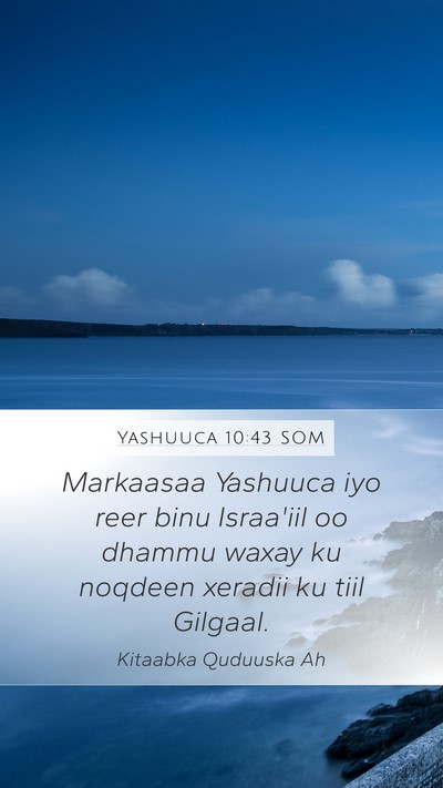 Yashuuca 10:43 SOM Bible Verse Image
