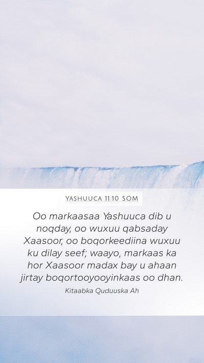 Yashuuca 11:10 SOM Bible Verse Image