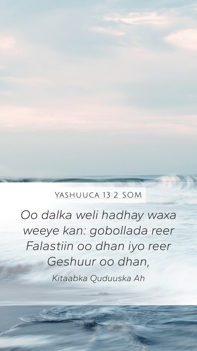 Yashuuca 13:2 SOM Mobile Phone Wallpaper - Oo dalka weli hadhay waxa weeye kan: gobollada - Mobile Bible Verse Wallpaper