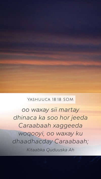 Yashuuca 18:18 SOM Mobile Phone Wallpaper - oo waxay sii martay dhinaca ka soo hor jeeda - Mobile Bible Verse Wallpaper
