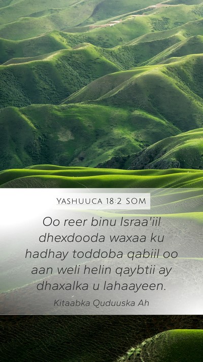 Yashuuca 18:2 SOM Mobile Phone Wallpaper - Oo reer binu Israa'iil dhexdooda waxaa ku hadhay - Mobile Bible Verse Wallpaper