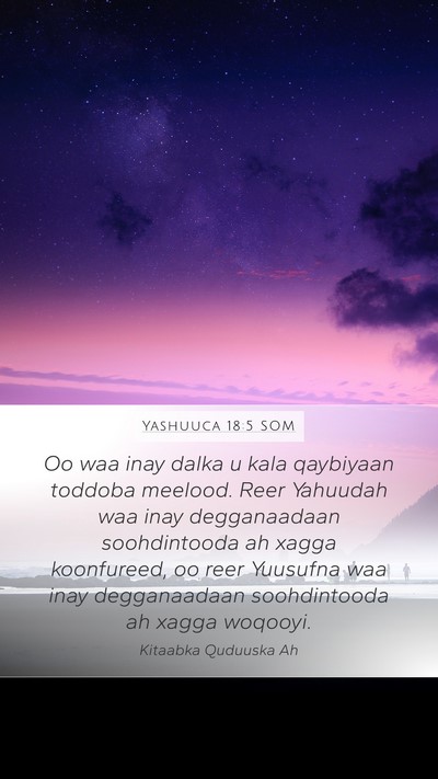 Yashuuca 18:5 SOM Bible Verse Image