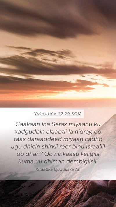 Yashuuca 22:20 SOM Bible Verse Image