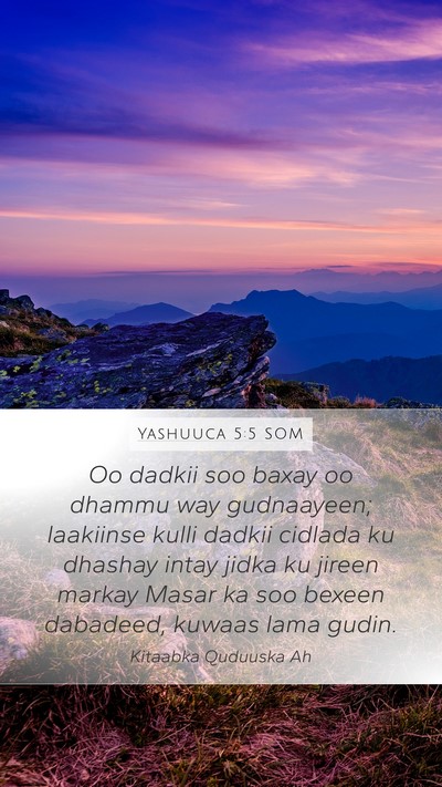 Yashuuca 5:5 SOM Mobile Phone Wallpaper - Oo dadkii soo baxay oo dhammu way gudnaayeen; - Mobile Bible Verse Wallpaper