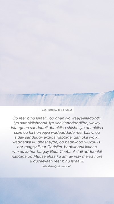 Yashuuca 8:33 SOM Mobile Phone Wallpaper - Oo reer binu Israa'iil oo dhan iyo - Mobile Bible Verse Wallpaper
