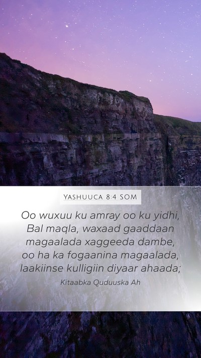 Yashuuca 8:4 SOM Mobile Phone Wallpaper - Oo wuxuu ku amray oo ku yidhi, Bal maqla, waxaad - Mobile Bible Verse Wallpaper