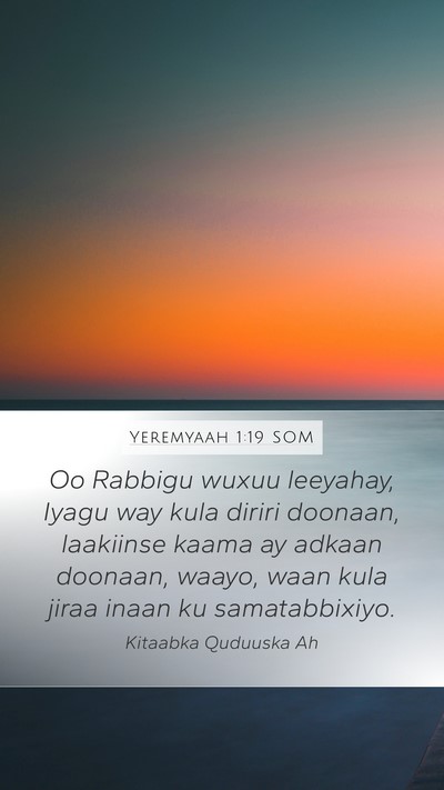 Yeremyaah 1:19 SOM Bible Verse Image