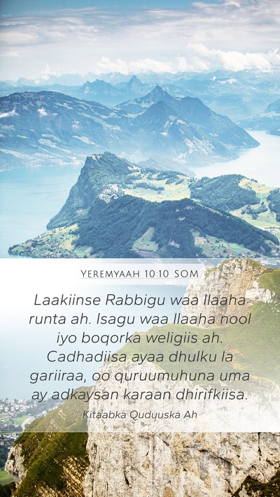 Yeremyaah 10:10 SOM Bible Verse Image