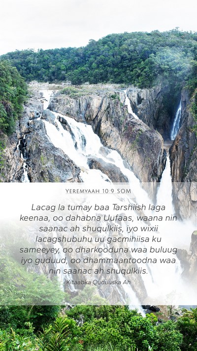 Yeremyaah 10:9 SOM Bible Verse Image