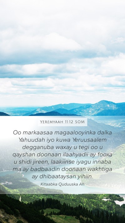 Yeremyaah 11:12 SOM Bible Verse Image