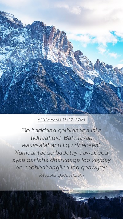 Yeremyaah 13:22 SOM Bible Verse Image