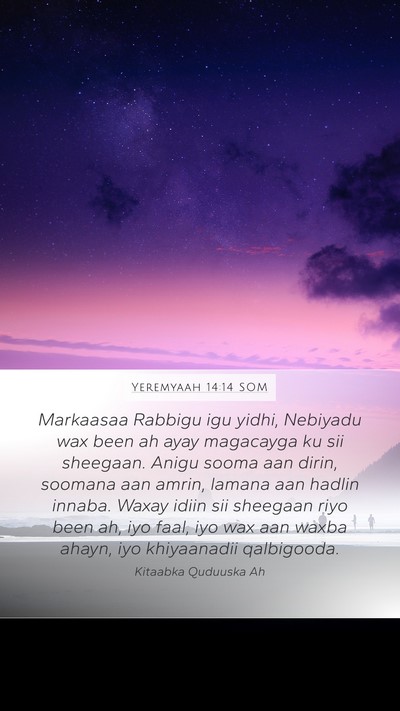 Yeremyaah 14:14 SOM Bible Verse Image