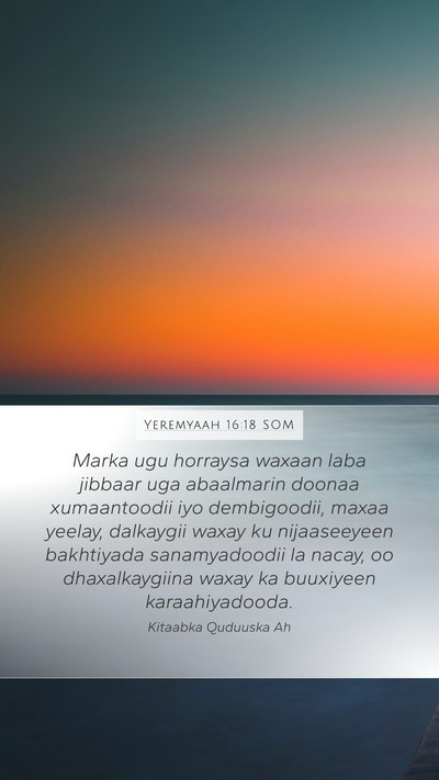 Yeremyaah 16:18 SOM Bible Verse Image