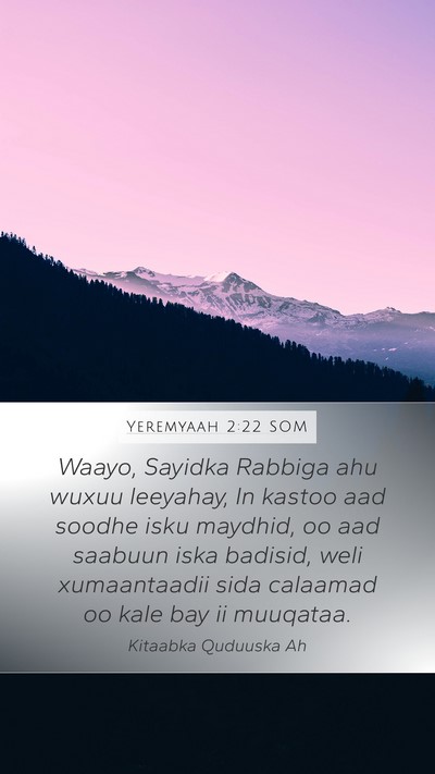 Yeremyaah 2:22 SOM Bible Verse Image