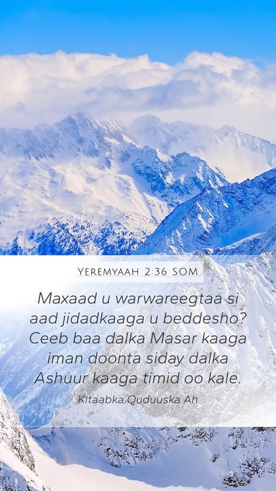 Yeremyaah 2:36 SOM Bible Verse Image