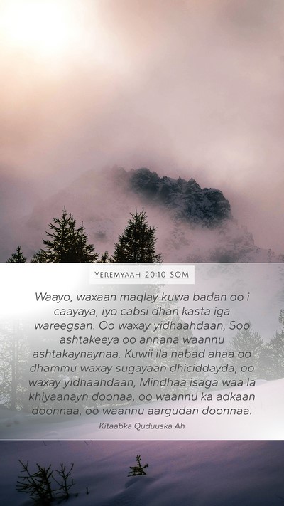 Yeremyaah 20:10 SOM Bible Verse Image