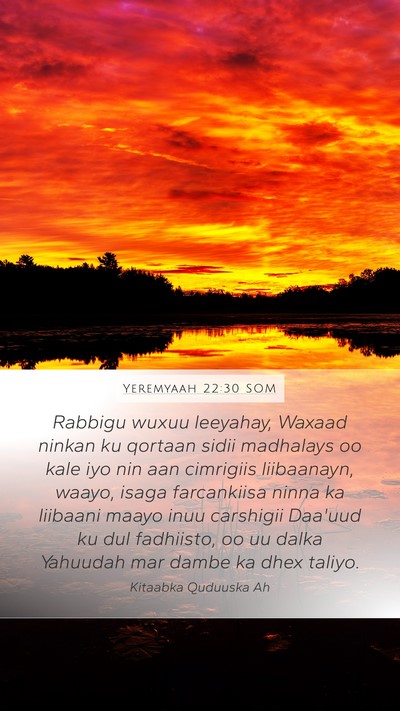 Yeremyaah 22:30 SOM Bible Verse Image