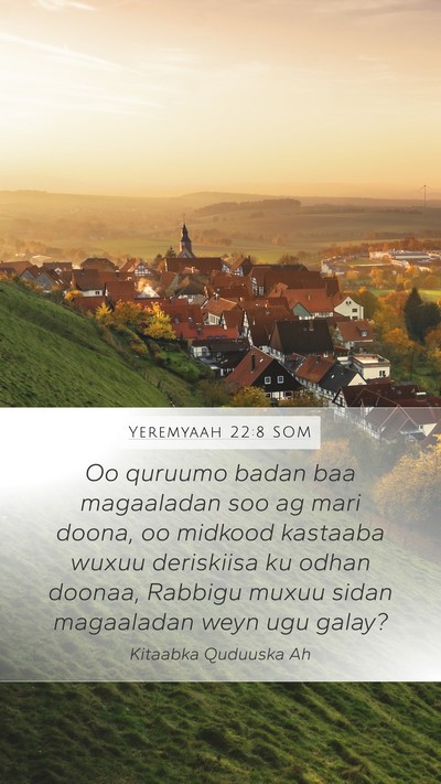 Yeremyaah 22:8 SOM Bible Verse Image