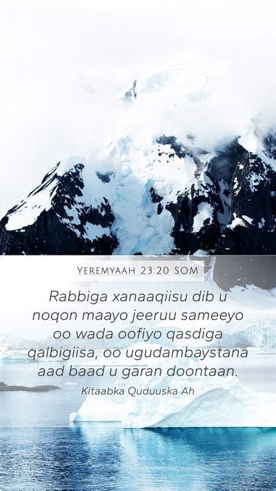 Yeremyaah 23:20 SOM Bible Verse Image