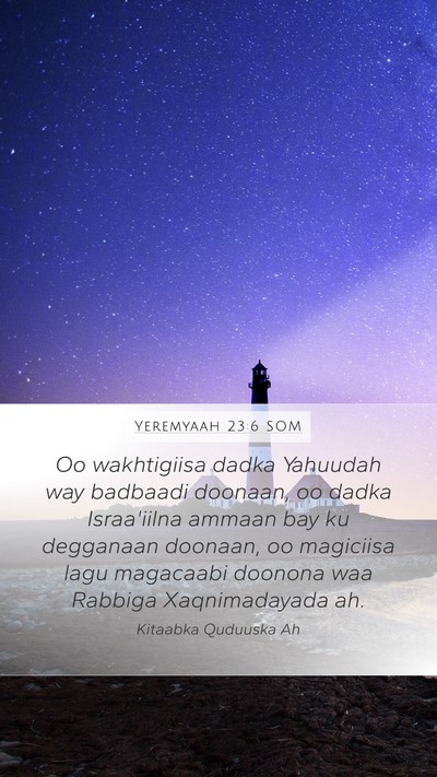 Yeremyaah 23:6 SOM Bible Verse Image