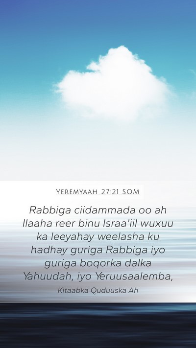 Yeremyaah 27:21 SOM Bible Verse Image