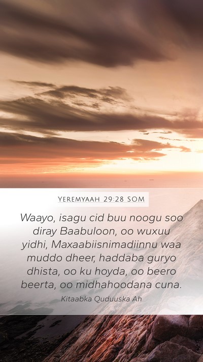 Yeremyaah 29:28 SOM Bible Verse Image