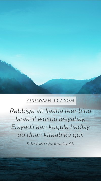 Yeremyaah 30:2 SOM Bible Verse Image
