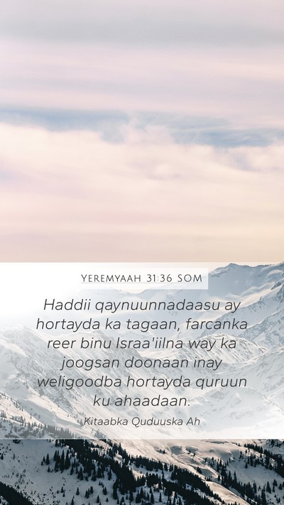 Yeremyaah 31:36 SOM Bible Verse Image