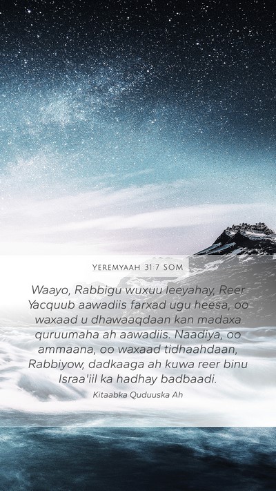 Yeremyaah 31:7 SOM Bible Verse Image