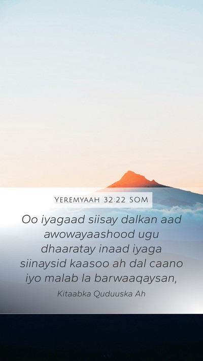 Yeremyaah 32:22 SOM Bible Verse Image