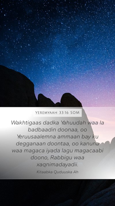 Yeremyaah 33:16 SOM Bible Verse Image