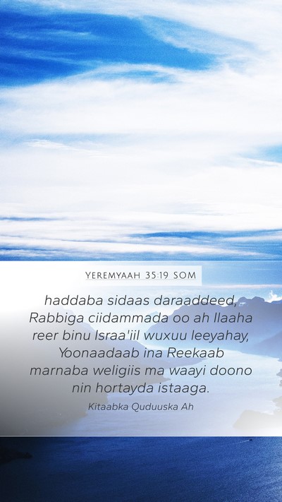 Yeremyaah 35:19 SOM Bible Verse Image