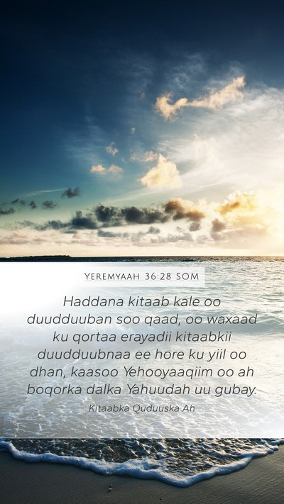 Yeremyaah 36:28 SOM Bible Verse Image