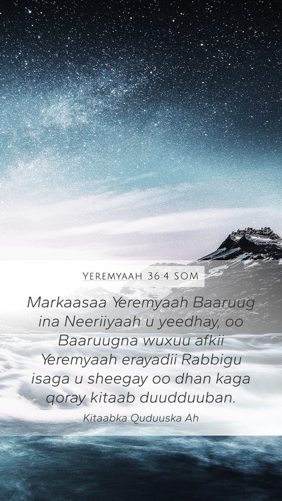Yeremyaah 36:4 SOM Bible Verse Image