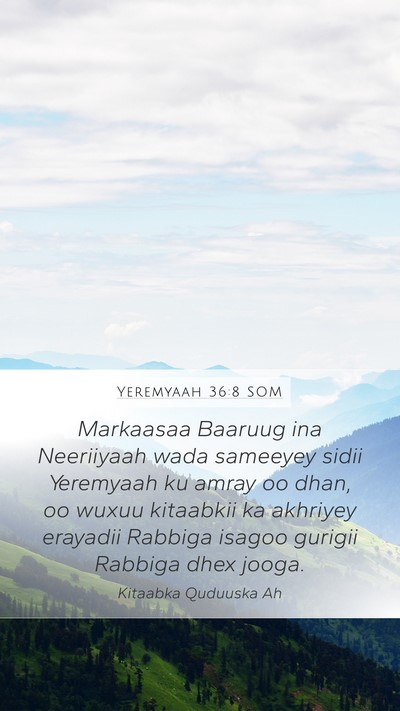 Yeremyaah 36:8 SOM Bible Verse Image