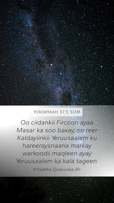 Yeremyaah 37:5 SOM Bible Verse Image