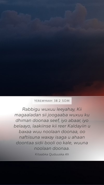 Yeremyaah 38:2 SOM Bible Verse Image