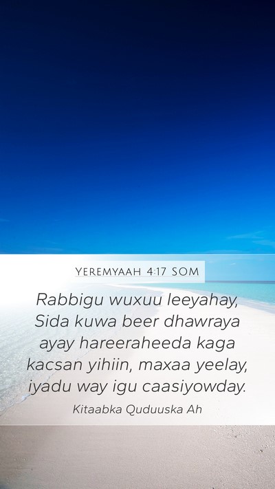 Yeremyaah 4:17 SOM Bible Verse Image