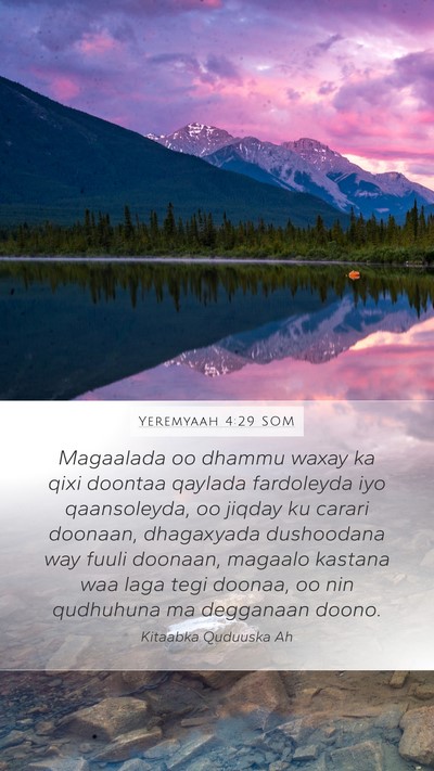 Yeremyaah 4:29 SOM Bible Verse Image