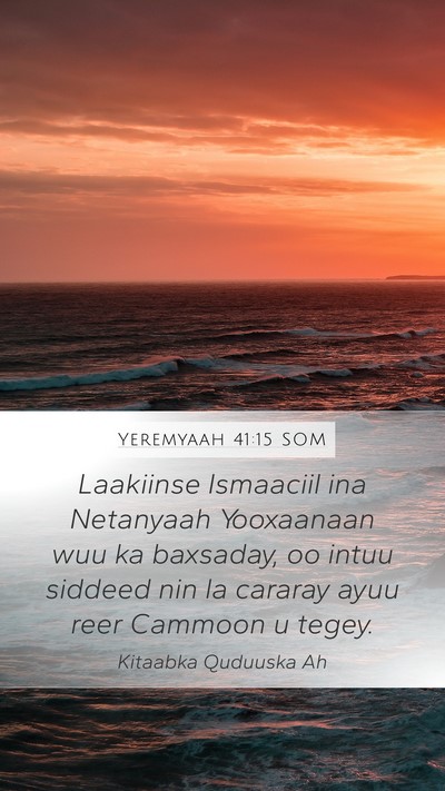 Yeremyaah 41:15 SOM Mobile Phone Wallpaper - Laakiinse Ismaaciil ina Netanyaah Yooxaanaan wuu - Mobile Bible Verse Wallpaper