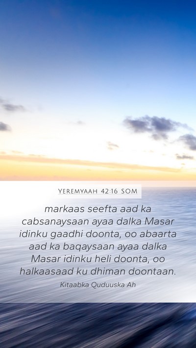 Yeremyaah 42:16 SOM Bible Verse Image