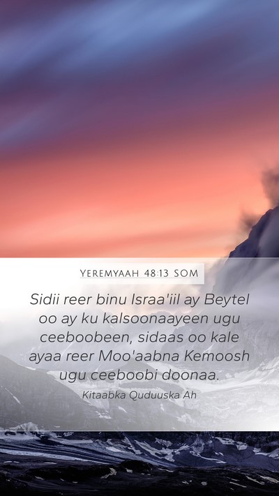 Yeremyaah 48:13 SOM Bible Verse Image