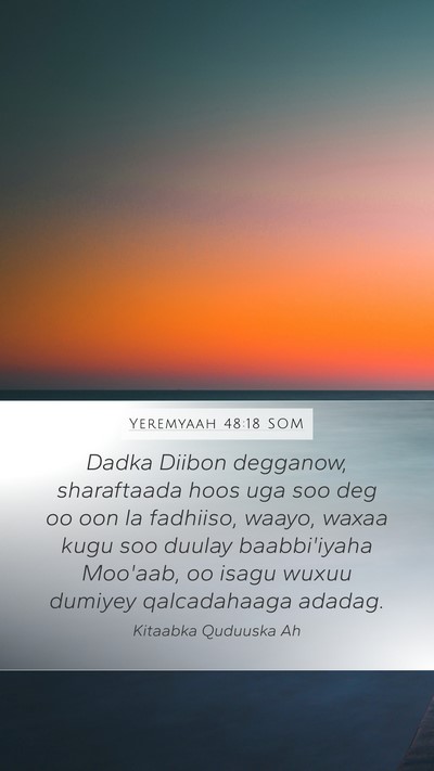 Yeremyaah 48:18 SOM Bible Verse Image