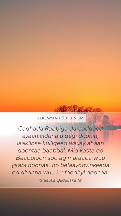 Yeremyaah 50:13 SOM Bible Verse Image