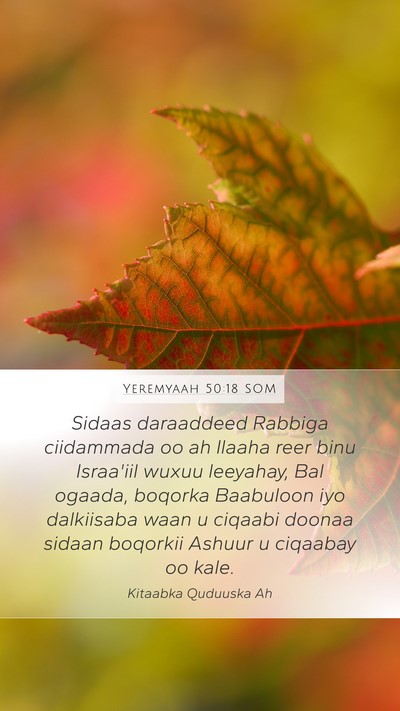 Yeremyaah 50:18 SOM Bible Verse Image