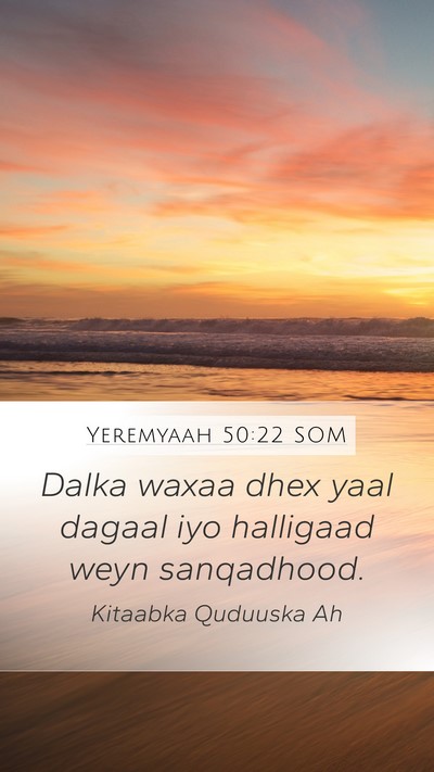 Yeremyaah 50:22 SOM Bible Verse Image