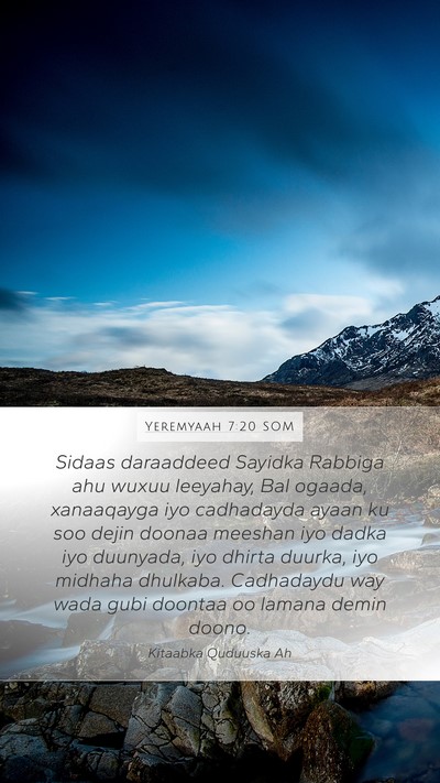 Yeremyaah 7:20 SOM Bible Verse Image