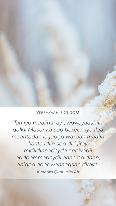 Yeremyaah 7:25 SOM Mobile Phone Wallpaper - Tan iyo maalintii ay awowayaashiin dalkii Masar - Mobile Bible Verse Wallpaper