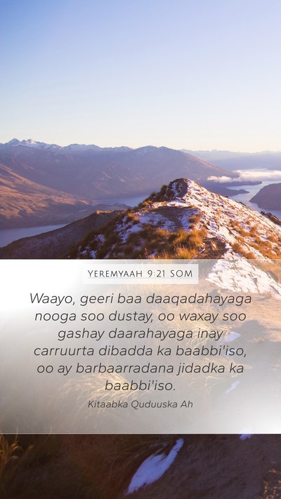 Yeremyaah 9:21 SOM Bible Verse Image