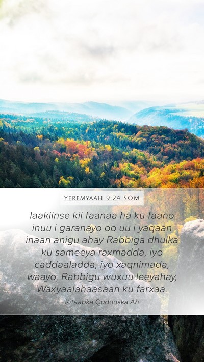 Yeremyaah 9:24 SOM Bible Verse Image